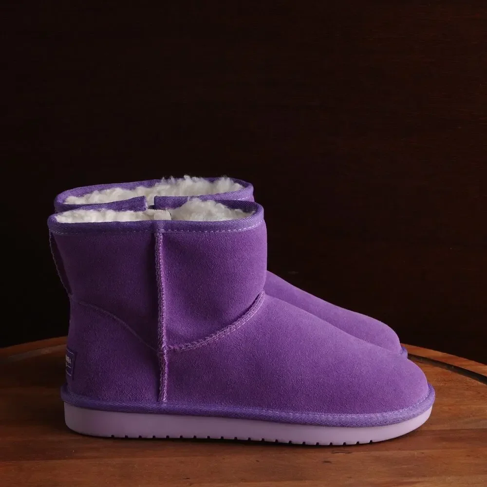 UGG Koolaburra Boot Girl SZ 4 Purple Koola Mini Zip Ankle Suede Winter Cozy NWOB